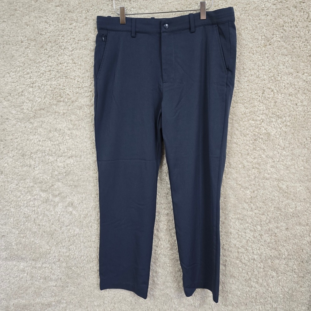 Quince Ultra-Stretch 24/7 Smart Chino Mens 32x28 Ocean Blue Performance Trousers